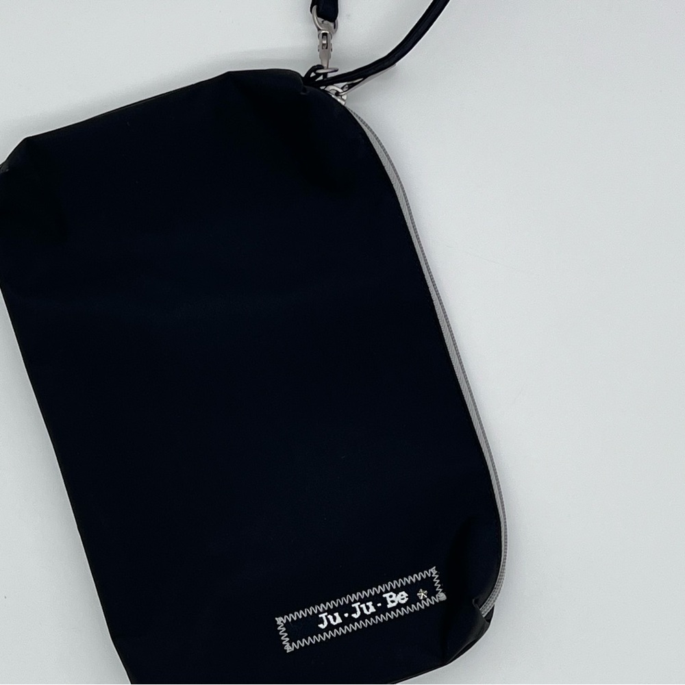 Ju-Ju-Be Black Wristlet Pouch | Zippered Clutch | Logo Hardware | EUC